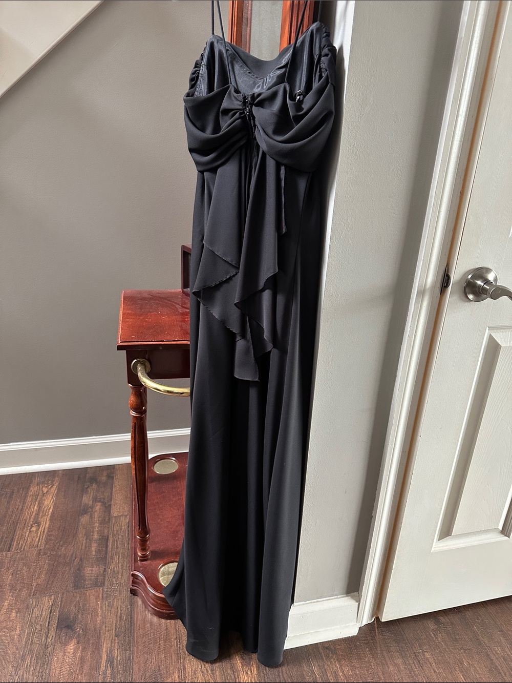 Betsy & Adam by Linda Bernell Black sleeveless spaghetti strap Maxi Dress SZ 6 - Picture 5 of 17